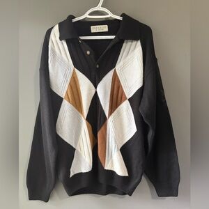 Lyle & Scott of Scotland, size large, Black and Brown Knitwear long sleeve